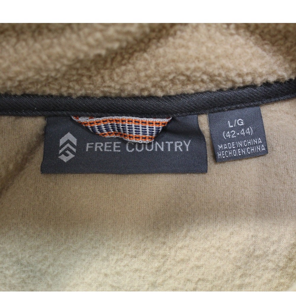Free Country Mens Camel Fleece Full Zip Jacket 520-MOF2813S Large L/G‎ 42-44 - Picture 2 of 8